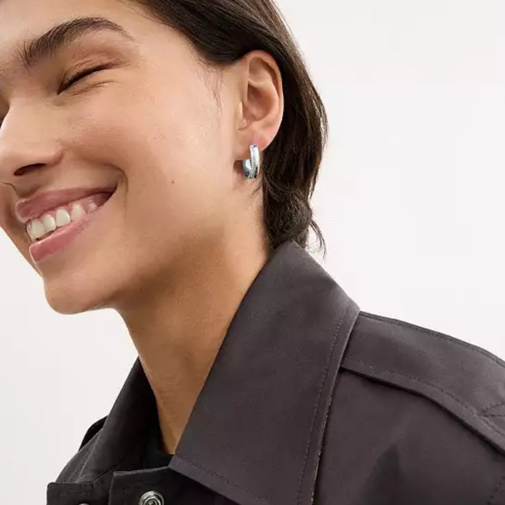 COACH Pavé Hoop Earrings - Picture 3 of 5